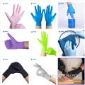 Examen des gants jetables en nitrile à des fins médicales